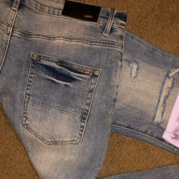 Brand new Amiri art tie dye patch Jeans original indigo - Picture 4 of 7